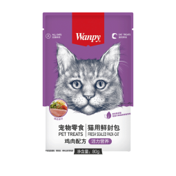 顽皮（Wanpy）鲜封包成幼猫罐头营养猫粮猫咪零食猫湿粮条 金枪鱼+银鱼80g*5包