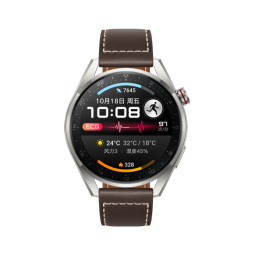 华为HUAWEI WATCH 3 Pro New 时尚款 棕色真皮表带 48mm表盘 华为手表 运动智能手表 eSIM独立通话 鸿蒙系统 
