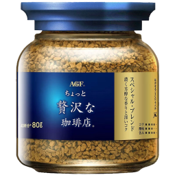 AGF蓝金罐速溶咖啡80g冻干速溶无糖特浓黑咖啡粉醇厚即冲日本进口