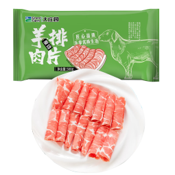 大庄园原切羊排肉片卷 500g/袋 涮肉火锅食材 冷冻羊肉片 羊肉卷
