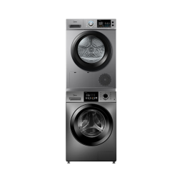 美的（Midea）洗烘套装10kg滚筒洗衣机全自动+热泵烘干机家用 智能家电 除菌除螨除潮 MG100V33WY+MH100VH03Y