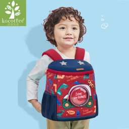 kocotree幼儿园书包女孩男童宝宝1-3-6周岁背包可爱儿童女童潮版 红色恐龙 小码：建议1-3岁