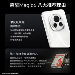 荣耀Magic6 单反级荣耀鹰眼相机 荣耀巨犀玻璃 5450mAh第二代青海湖电池 5G手机 12GB+256GB 海湖青