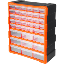 拓为（Tactix）收纳盒零件盒分格乐高工具螺丝LEGO模型塑料盒零件箱抽屉式39格