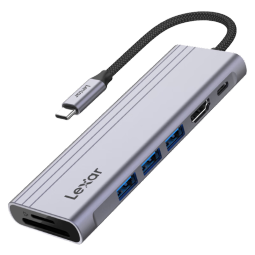 雷克沙（Lexar） Type-C扩展坞USB-C转HDMI拓展坞适用Mac笔记本桌面扩展坞 H31多功能七合一转换器 一坞多用 扩展无限可能