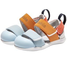 基诺浦（ginoble）学步鞋 夏季凉鞋1-5岁儿童鞋男女宝宝鞋机能鞋GY1329 蓝色/橘色/白色/红色 130mm_内长14/脚长13.0-13.5cm
