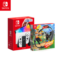 Nintendo Switch任天堂  游戏机 国行OLED版游戏主机配白色Joy-Con&健身环大冒险套装 便携游戏掌机休闲家庭聚会