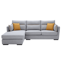 全友家居 沙发现代简约布艺沙发小户型客厅家具组合沙发三色可选102506 （浅灰A）正向布艺沙发(3+转)