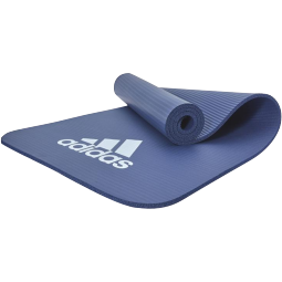 adidas 阿迪达斯瑜伽垫男女加厚运动健身训练垫仰卧起坐防滑减震舞蹈垫 蓝色「厚10mm 」