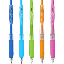 斑马牌（ZEBRA）JJ15中性笔 0.5mm按动签字笔 学生彩色手账笔重点标记笔 JJ15-5CA 5色套装