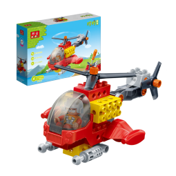 邦宝（BanBao）积木拼装拧螺丝挖掘机推土机吊车飞机4岁+儿童玩具六一礼物 直升飞机（配螺丝刀）