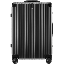 90分PC旅行箱轻质铝框行李箱防刮大容量拉杆箱26英寸托运箱曜石黑