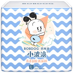 巴布豆（BOBDOG）小波浪薄柔亲肤纸尿裤L78片(9-14KG)大码婴儿尿不湿柔软透气