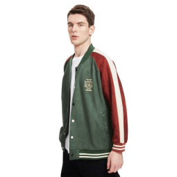 聚星动力新款C罗麂皮绒复古棒球服运动上衣夹克葡萄牙国家队官方授权 葡萄牙经典红绿 S （160-165）