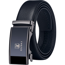 古士旗（GUSKI）皮带男真皮自动扣品牌男士腰带头层牛皮高档礼盒生日礼物送男友 专柜礼盒/百搭枪色/680018A 120cm 190斤内/可剪/超出备注身高体重