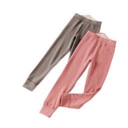 英氏儿童保暖裤男童女童加厚保暖冬季校服神器加绒打底裤 紫色女童 110