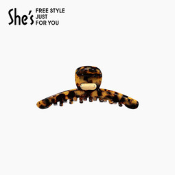 She's茜子醋酸板材大号抓夹高级感鲨鱼夹发卡发夹后脑勺头饰生日礼物女 玳瑁色SHU8818224F1