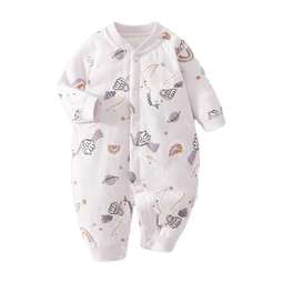 贝肽斯婴儿连体衣秋冬新款夹棉衣服男女童外出棉服加厚保暖宝宝哈衣爬服 六翼天使 40g夹棉 (单件装) 59cm