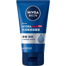 妮维雅（NIVEA）男士洗面奶洁面乳清洁清爽男士护肤品不紧绷男士洁面 水活畅透洁面泥100g