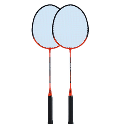 361° 羽毛球拍双拍套装入门训练初学者羽毛拍子已穿线含羽毛球手胶 铁合金双拍【橙色】
