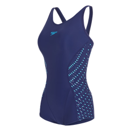 速比涛（Speedo）专业训练连体小平角泳衣女士健身修身遮肚显瘦聚拢抗氯度假游泳衣 蓝色【紧束核心机泳姿更进一步】 S (32) 身高160/体重45-50kg