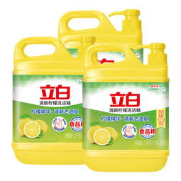 立白柠檬洗洁精食品用洗涤剂级家用实惠装大桶不伤手清新去油腻 囤货装1.12kg*3瓶
