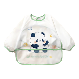 爱贝迪拉（AIBEDILA）宝宝罩衣儿童秋冬外穿婴儿男宝吃饭围兜防水防脏围裙男女反穿衣 【长袖款】丛林国宝熊-加大饭兜 80码