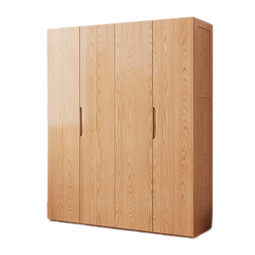 品族全实木衣柜橡木家用出租房平开门原木风收纳储物YG-66 0.8米两门A