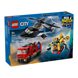 乐高（LEGO）积木城市系列60462 直升机消防车与潜艇套装男孩儿童玩具圣诞礼物