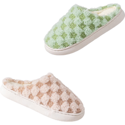 棉拖鞋女2025秋冬新款超暖加厚防滑男女情侣款居家保暖踩屎感拖鞋 绿色 38-39