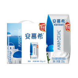 安慕希伊利希腊风味常温酸奶原味整箱牛奶乳品儿童营养早餐礼盒9月产 原味升级装205gx12盒x1箱