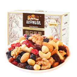 三只松鼠每日坚果孕妇健康混合干果果仁零食礼盒节日礼物中秋送礼团购整箱 【4种果干+4种坚果】经典款750g