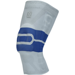 准者【单只装】运动护膝硅胶垫弹簧条半月板护腿男女士跑步护具篮球 灰/蓝【普通款】 S 70-85斤