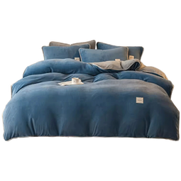 无印良品A类冬季牛奶绒被套单件秋冬加绒珊瑚绒被罩双面毛绒被单150*200cm