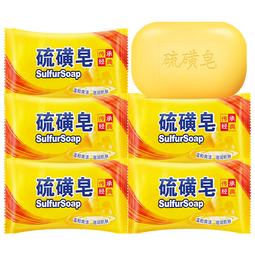 OUSHUFEI硫磺皂清洁后背控油腻瘙痒洗脸沐浴洗澡洗头香皂家庭装男女通用 硫磺皂 85g 5块 【一皂多用】