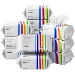 bebebus彩虹条婴儿绵柔巾新生儿专用实惠干湿两用洗脸巾非棉柔巾 彩条棉柔巾*3包