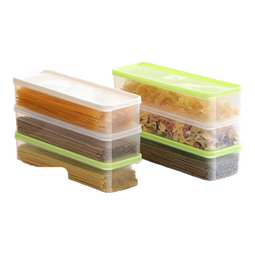 京东物流 面条收纳盒长方形塑料冰箱厨房食品密封保鲜盒带盖杂粮 【颜色随机】2个装 27*9*5cm