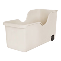 京东物流 厨房橱柜收纳盒锅架厨具收纳筐带滑轮下水槽杂物储物盒 象牙白 2个 大号40*19*22cm