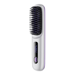 RURE【德国】无线直发梳负离子养发护发不伤发无线便携式直卷两用男女蓬松夹板神器高颅顶持久造型 【白色】液晶显示丨三档调节丨智能恒温护发