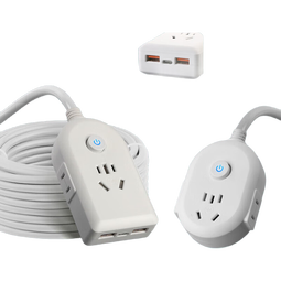 【京东物流】大功率插座 家用智能排插米用家用USB插座板插线板电源多功能开关 白色9孔10A插头转16A插孔带USB全长8米