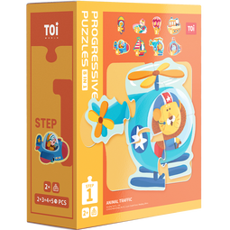 TOI儿童特供拼图3-6岁进阶拼图早教玩具男孩女孩生日礼物 1阶-动物交通（适合1.5-2岁8副）