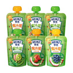 亨氏【实惠】乐维滋果汁泥120g宝宝婴儿辅食便携式袋装6个月以上适用 果泥 120g*6袋 【口味混搭】