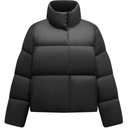 坦博尔【品质鹅绒】羽绒服女宽松鹅绒服外套女短款TW236362 黑色 S 160/84A