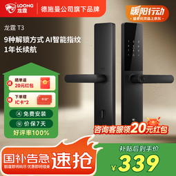 龙霆智能门锁电子锁指纹锁密码锁执手款防盗把手门锁T3/T3W T3