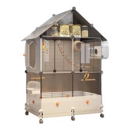 蔻丝鸟笼子鹦鹉大号防溅家用玄凤虎皮小太阳牡丹可洗澡生态别墅鸟笼 超大号72*36*117-三层四室-2-4鹦鹉 多鹦鹉鸟别墅8件套：详情页看明细