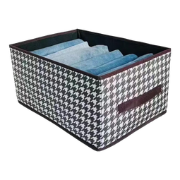 衣物收纳箱家用大容量折叠手提包抽屉式整理盒衣柜分层储物筐神器 千鸟格【带底板】1个