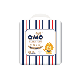 奇莫Q-MO皇家至柔纸尿裤L24片(9-14kg)尿不湿大号超薄透气超能吸