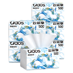 云朵季医护级抽纸大包500张加厚纸巾餐巾纸卫生纸面巾纸L码大尺寸纸抽 5层 500张*5包