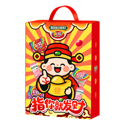 绿箭 彩虹糖指你请发财礼盒约446g 休闲零食糖果 年货礼盒新年礼盒