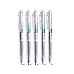 得力（deli）按动中性笔学生考试专用签字笔0.5双珠直液走珠笔刷题写字按压式碳素老师大容量水性笔芯速干黑笔 【6支装】双珠ST头刷题笔 0.5mm